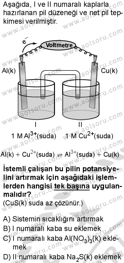 Seçmeli Kimya 3 Dersi 2025-2026 yılı 2. Dönem sınavı 4. Soru