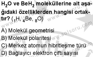Seçmeli Kimya 3 Dersi 2025-2026 yılı 2. Dönem sınavı 9. Soru