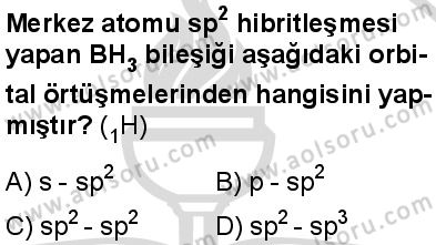 Seçmeli Kimya 3 Dersi 2025-2026 yılı 2. Dönem sınavı 10. Soru