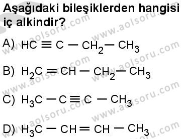 Seçmeli Kimya 4 Dersi 2025-2026 yılı 2. Dönem sınavı 5. Soru