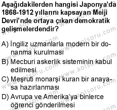 Seçmeli Çağdaş Türk ve Dünyası Tarihi 1 Dersi 2025-2026 yılı 2. Dönem sınavı 4. Soru
