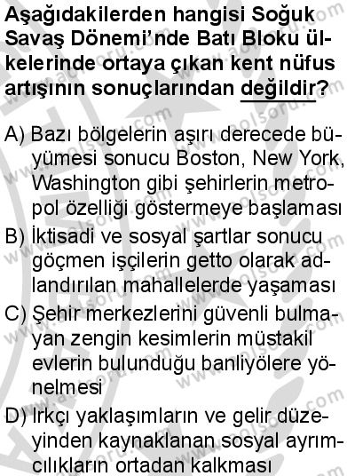 Seçmeli Çağdaş Türk ve Dünyası Tarihi 1 Dersi 2025-2026 yılı 2. Dönem sınavı 9. Soru