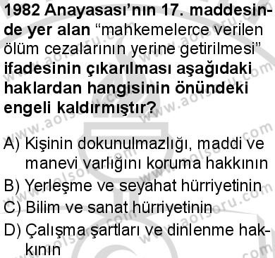 Seçmeli Demokrasi ve İnsan Hakları 1 Dersi 2025-2026 yılı 2. Dönem sınavı 7. Soru