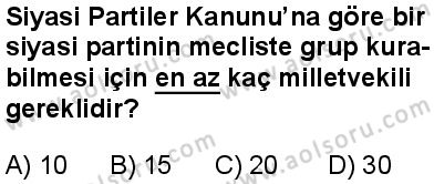Seçmeli Demokrasi ve İnsan Hakları 1 Dersi 2025-2026 yılı 2. Dönem sınavı 10. Soru