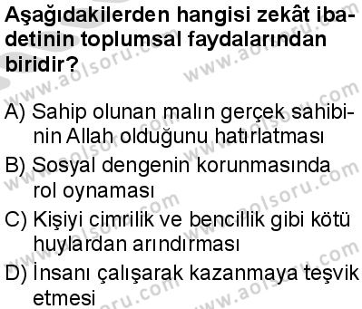 Temel Dini Bilgiler 2 Dersi 2025-2026 yılı 2. Dönem sınavı 3. Soru