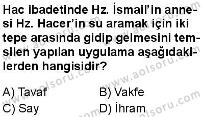 Temel Dini Bilgiler 2 Dersi 2025-2026 yılı 2. Dönem sınavı 4. Soru
