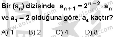 Seçmeli Matematik 3 Dersi 2025-2026 yılı 2. Dönem sınavı 5. Soru