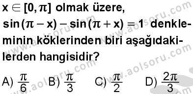 Seçmeli Matematik 3 Dersi 2025-2026 yılı 2. Dönem sınavı 9. Soru