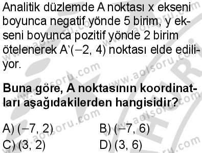 Seçmeli Matematik 3 Dersi 2025-2026 yılı 2. Dönem sınavı 10. Soru
