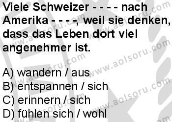 Almanca 7 Dersi 2025-2026 yılı 2. Dönem sınavı 2. Soru