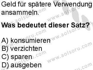 Almanca 7 Dersi 2025-2026 yılı 2. Dönem sınavı 7. Soru