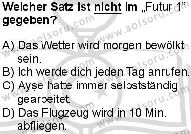Almanca 7 Dersi 2025-2026 yılı 2. Dönem sınavı 9. Soru