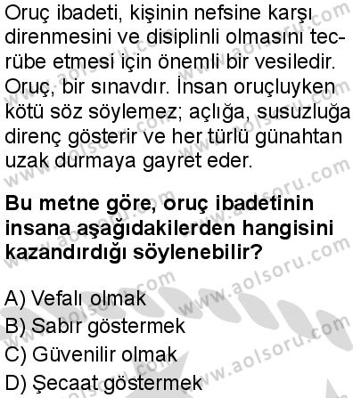 Fıkıh 2 Dersi 2025-2026 yılı 2. Dönem sınavı 1. Soru