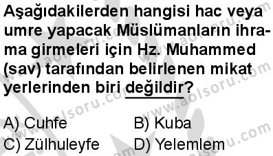 Fıkıh 2 Dersi 2025-2026 yılı 2. Dönem sınavı 5. Soru