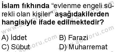 Fıkıh 2 Dersi 2025-2026 yılı 2. Dönem sınavı 7. Soru