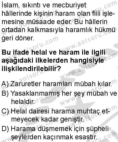 Fıkıh 2 Dersi 2025-2026 yılı 2. Dönem sınavı 9. Soru