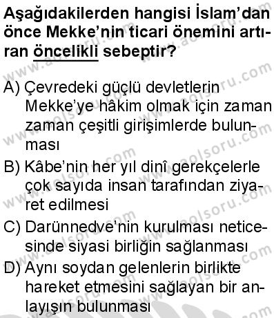 Seçmeli Peygamberimizin Hayatı 1 Dersi 2025-2026 yılı 2. Dönem sınavı 2. Soru