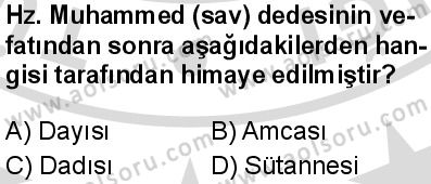 Seçmeli Peygamberimizin Hayatı 1 Dersi 2025-2026 yılı 2. Dönem sınavı 5. Soru