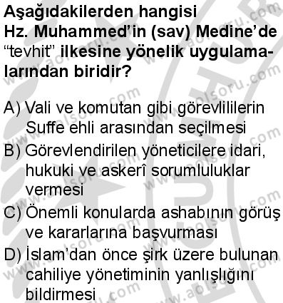Seçmeli Peygamberimizin Hayatı 6 Dersi 2025-2026 yılı 2. Dönem sınavı 2. Soru