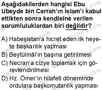 Seçmeli Peygamberimizin Hayatı 6 Dersi 2025-2026 yılı 2. Dönem sınavı 4. Soru