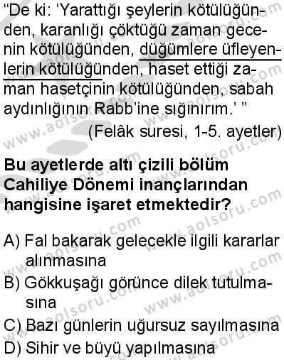 Seçmeli Peygamberimizin Hayatı 8 Dersi 2025-2026 yılı 2. Dönem sınavı 1. Soru