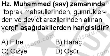 Seçmeli Peygamberimizin Hayatı 8 Dersi 2025-2026 yılı 2. Dönem sınavı 4. Soru