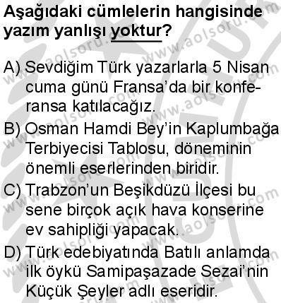 Türk Dili ve Edebiyatı 1 Dersi 2025-2026 yılı 2. Dönem sınavı 5. Soru