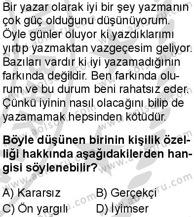 Türk Dili ve Edebiyatı 1 Dersi 2025-2026 yılı 2. Dönem sınavı 10. Soru