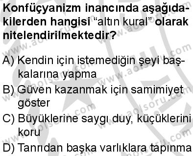Dinler Tarihi 2 Dersi 2025-2026 yılı 2. Dönem sınavı 4. Soru