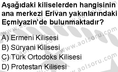 Dinler Tarihi 2 Dersi 2025-2026 yılı 2. Dönem sınavı 7. Soru