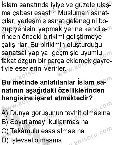 İslam Kültür ve Medeniyeti 2 Dersi 2025-2026 yılı 2. Dönem sınavı 1. Soru