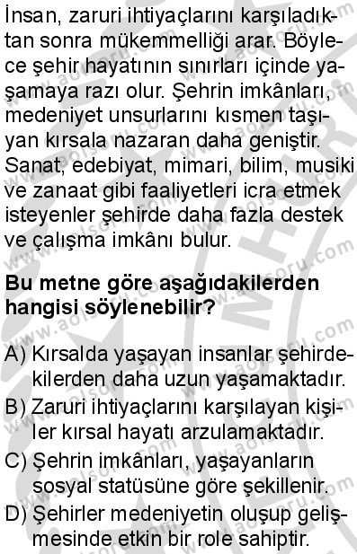 İslam Kültür ve Medeniyeti 2 Dersi 2025-2026 yılı 2. Dönem sınavı 6. Soru