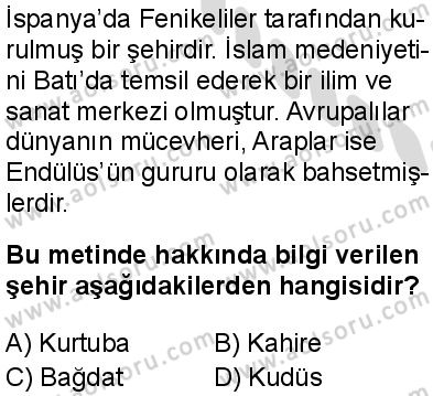 İslam Kültür ve Medeniyeti 2 Dersi 2025-2026 yılı 2. Dönem sınavı 7. Soru