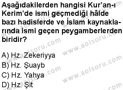 Akaid 2 Dersi 2025-2026 yılı 2. Dönem sınavı 3. Soru