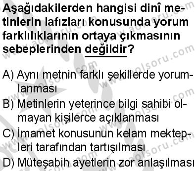 Kelam 2 Dersi 2025-2026 yılı 2. Dönem sınavı 2. Soru