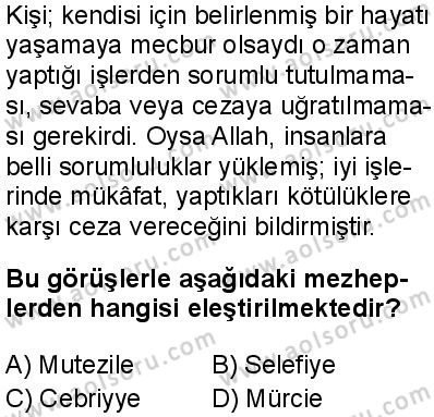 Kelam 2 Dersi 2025-2026 yılı 2. Dönem sınavı 5. Soru