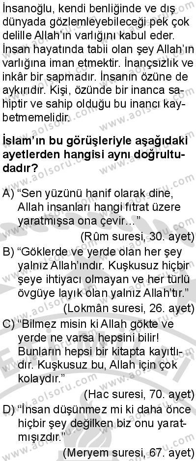 Kelam 2 Dersi 2025-2026 yılı 2. Dönem sınavı 8. Soru