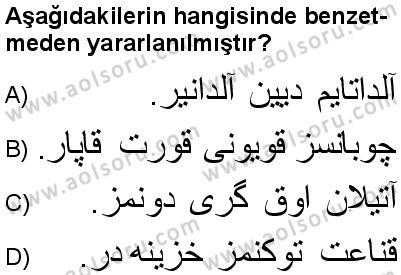 Osmanlı Türkçesi 2 Dersi 2025-2026 yılı 2. Dönem sınavı 1. Soru