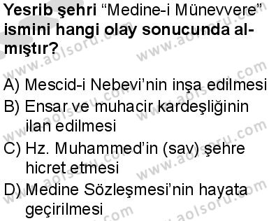Siyer 2 Dersi 2025-2026 yılı 2. Dönem sınavı 2. Soru