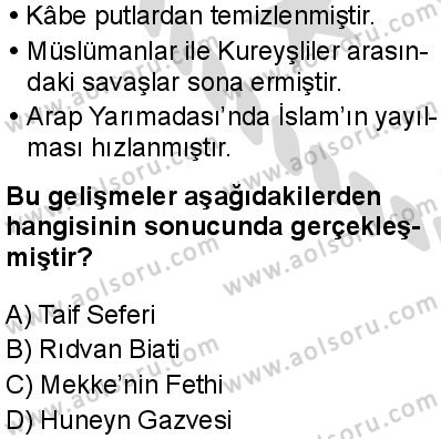 Siyer 2 Dersi 2025-2026 yılı 2. Dönem sınavı 5. Soru