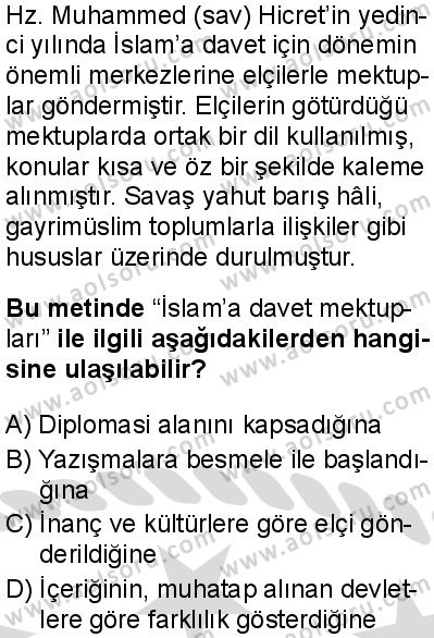 Siyer 2 Dersi 2025-2026 yılı 2. Dönem sınavı 6. Soru