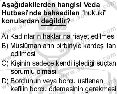 Siyer 2 Dersi 2025-2026 yılı 2. Dönem sınavı 7. Soru