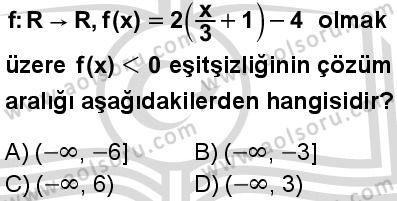 Matematik 1 Dersi 2025-2026 yılı 2. Dönem sınavı 8. Soru