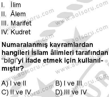 Din Kültürü ve Ahlak Bilgisi 3 Dersi 2025-2026 yılı 2. Dönem sınavı 2. Soru