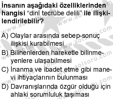 Din Kültürü ve Ahlak Bilgisi 3 Dersi 2025-2026 yılı 2. Dönem sınavı 7. Soru
