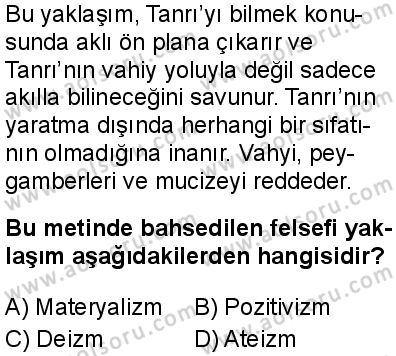 Din Kültürü ve Ahlak Bilgisi 6 Dersi 2025-2026 yılı 2. Dönem sınavı 1. Soru