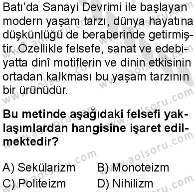 Din Kültürü ve Ahlak Bilgisi 6 Dersi 2025-2026 yılı 2. Dönem sınavı 4. Soru