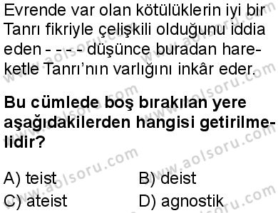 Din Kültürü ve Ahlak Bilgisi 6 Dersi 2025-2026 yılı 2. Dönem sınavı 5. Soru