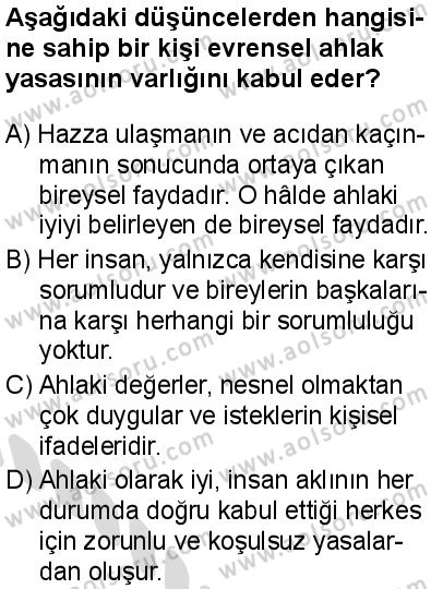 Felsefe 2 Dersi 2025-2026 yılı 2. Dönem sınavı 1. Soru