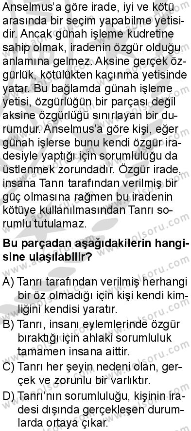 Felsefe 2 Dersi 2025-2026 yılı 2. Dönem sınavı 2. Soru
